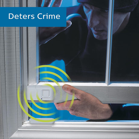 Philips Personal Security Window and Door Alarm, 4 Pack, DIY Protection, Burglar Alert, Wireless, Chime/Alarm, Easy Installation, Ideal for Home, Garage, Apartment, RV and More, LRM3320W/27