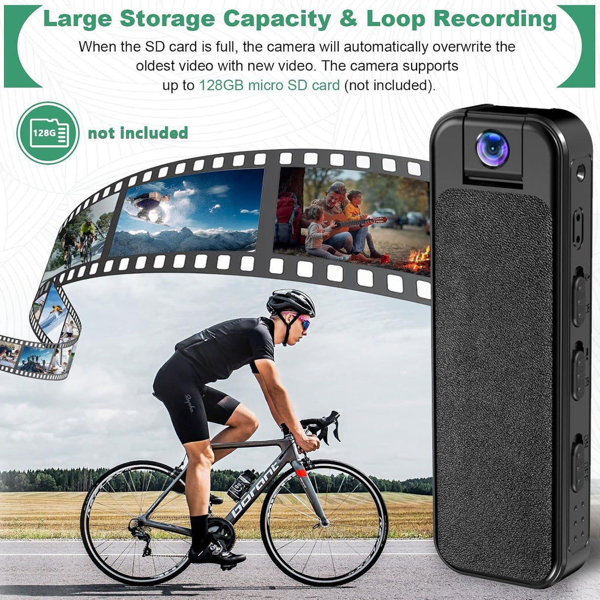 Mini HD 1080P Body Camera, 180° Rotatable Lens, Portable Recorder