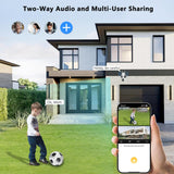 2NLF 4MP Outdoor WiFi Security Camera, 3-Lens, 360° Auto Tracking