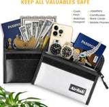 Airfish 4 Pack Fireproof Money Bag,8x5Inches Fireproof Wallet,Small Fireproof Document Bag with Zipper,Safe Bag Set for Valuables
