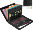 12 Pocket Accordion File Organizer,Fireproof Document Bag,File Folder,Important Document Organizer with Zipper & Labels