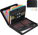 12 Pocket Accordion File Organizer,Fireproof Document Bag,File Folder,Important Document Organizer with Zipper & Labels