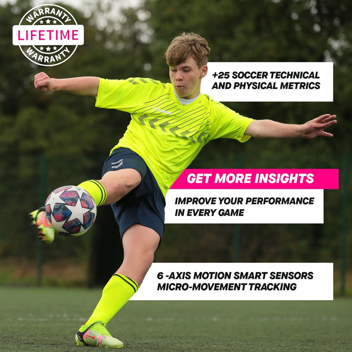 Playermaker 2.0 Smart Soccer Tracker for Cleats, 25+ Technical & Physical Soccer Training Metrics, 12 Month Access to Playermaker Technology App, Next-Level Precision Beyond GPS Trackers, Medium