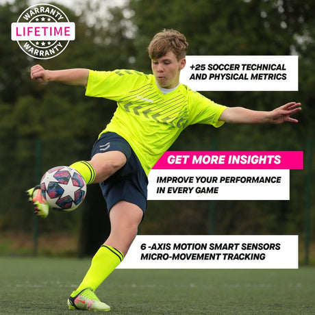 Playermaker 2.0 Smart Soccer Tracker for Cleats, 25+ Technical & Physical Soccer Training Metrics, 12 Month Access to Playermaker Technology App, Next-Level Precision Beyond GPS Trackers, Medium