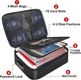 DocSafe Document Bag with Lock,Fireproof 3-Layer File Storage Case with Water-Resistant Zipper,Document Safe Portable Travel Home Organizer Bag