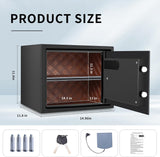 HSGCJS Fingerprint Safe - 1.2 Cubic Feet,Biometric Fingerprint Home Safe Box with Digital Keypad,Security Safe with Induction Light and Leather, Money Box for Jewelry Cash Document Valuables