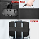 DocSafe Document Bag with Lock,Fireproof 3-Layer File Storage Case with Water-Resistant Zipper,Document Safe Portable Travel Home Organizer Bag