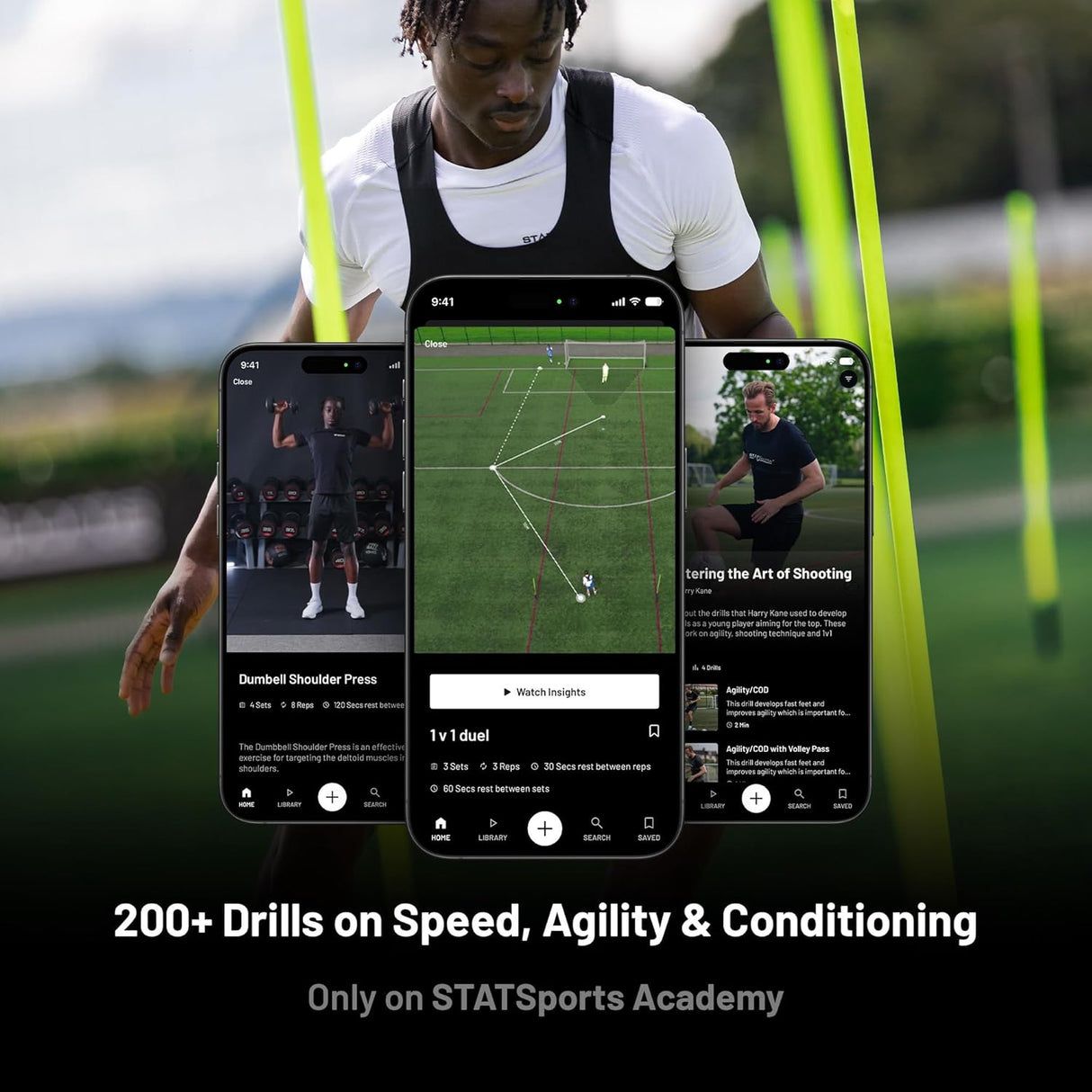 STATSports Academy Football GPS Tracker Vest – Pro-level Football Tracker with All-In-One App for Coaching, Training and Nutrition – Tracks 24 Metrics – GPS Vest Used by Pro Players, Adult S