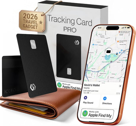 SPOTMINDERS Apple MFi Certified Credit Card Wallet Tracker PRO (iOS Only) Works with Apple Find My Tracking Card for Wallet Rechargeable Tag IP68 0.07in Slim iPhone Item Finder for Luggage Tags Purse