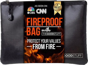 The Good Stuff Water and Fireproof Pouch (2000℉) - Protect Money, Passports, and Documents with a Fireproof Money Bag for Cash, Safe Money Storage Bags Fire Proof Waterproof
