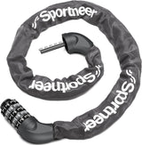 Sportneer Bike Lock: 5 Digit Combination Bike Chain Lock High Security Anti Theft - 3.2ft (0.97m) Heavy Duty Bicycle Lock for Bike Scooter - 6mm Thick
