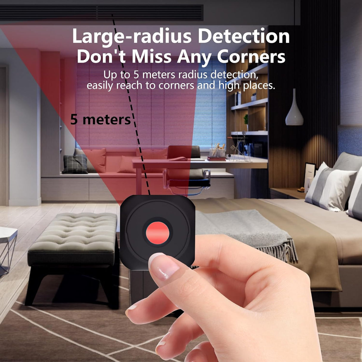 GAYA Hidden Camera Detectors,Delicate Small Acce0sories,Anti Spy Wireless Infrared Camera Sweeper Device Detector,Indoor use for Hotel/Home/Office/Travel