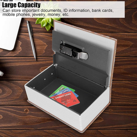 FOTABPYTI Cash Box, Safe Case Large Capacity Safe Box, Book Safe Humanized Design for Office Home