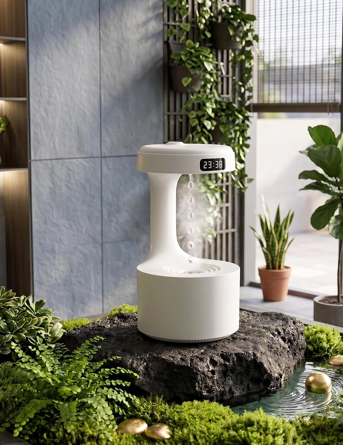 Air Humidifier Home Ultrasonic USB Mini Humidifier with Anti-Gravity Water Drops Light Effects