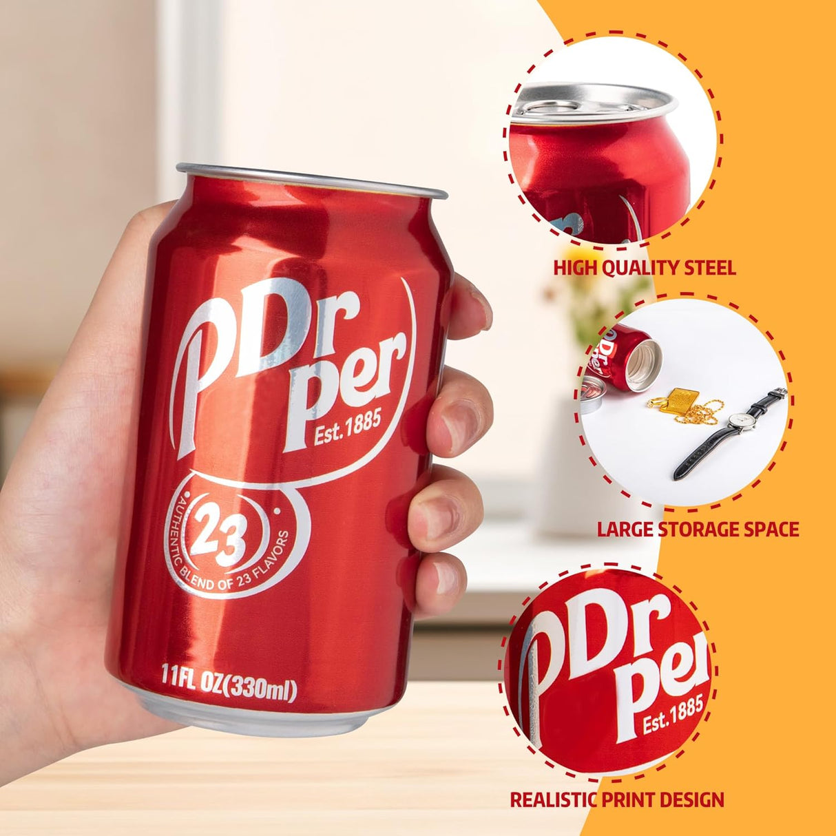 BARGIFTS Fake Dr Pepper Can Diversion Stash Safe