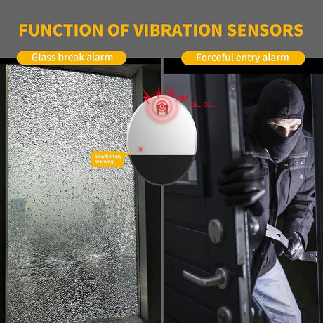 Door Window Alarms Anti-Theft Device, And Security Alarms, Vibration Sensor Alarm, 130Db Loud Clear, Magnetic Burglar Alert Ultra, Thin For Home Apartment