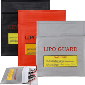 Erzekrim Pack of 3 Fireproof Waterproof Safe Bag Fireproof Battery Bag Fireproof Document Bag Case Container Lipo Safety Guard Explosion-proof Battery Explosion Proof (Pack of 3)