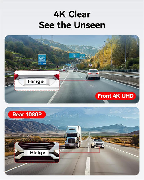 T10 9.66" 4K Mirror Dash Cam with Dual Front and Rear Cameras, Touchscreen Display, WiFi APP & Voice Control, Reverse Assist, GPS Tracking, Loop Recording, Free 64GB Card Included
