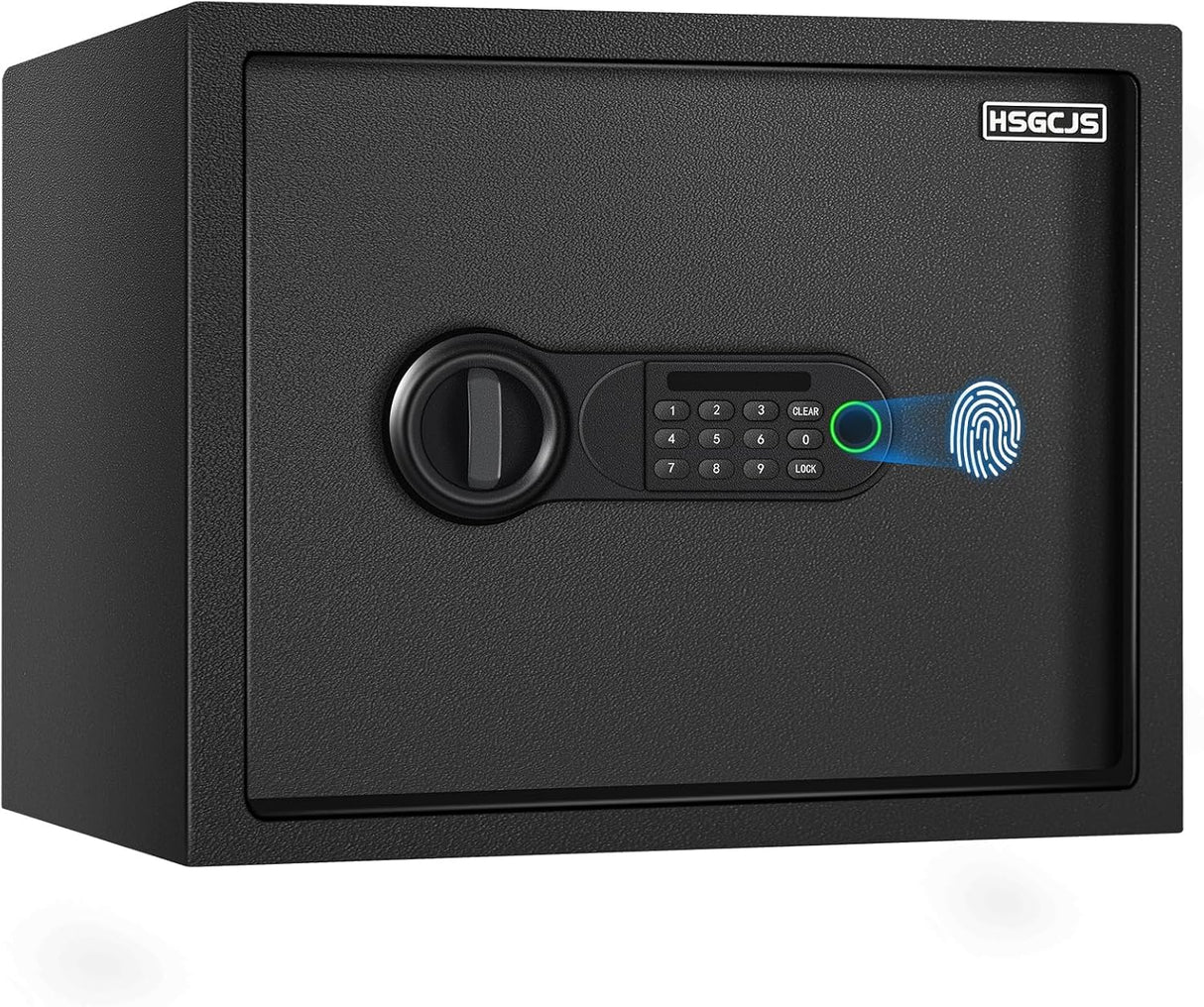 HSGCJS Fingerprint Safe - 1.2 Cubic Feet,Biometric Fingerprint Home Safe Box with Digital Keypad,Security Safe with Induction Light and Leather, Money Box for Jewelry Cash Document Valuables