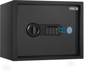 HSGCJS Fingerprint Safe - 1.2 Cubic Feet,Biometric Fingerprint Home Safe Box with Digital Keypad,Security Safe with Induction Light and Leather, Money Box for Jewelry Cash Document Valuables
