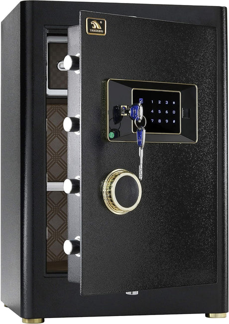Heavy Duty Large Home Safe – 2.05 Cubic Feet Digital Security Safe with Touchscreen Keypad & Internal Lock Box for Home Office Business, Black