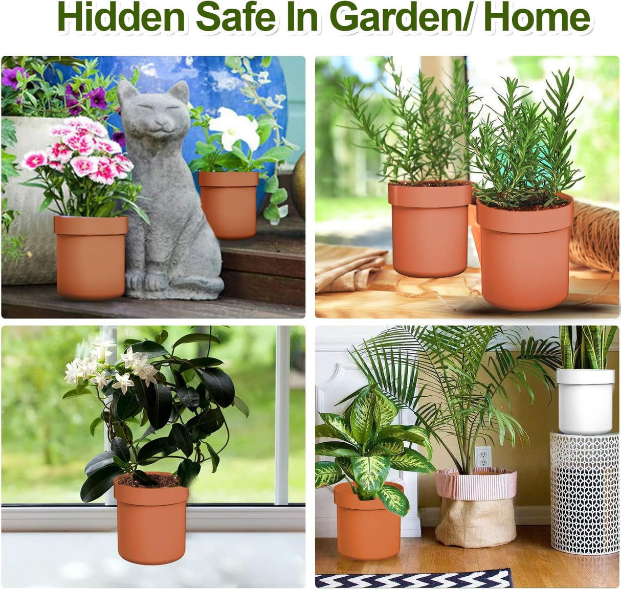JYXindzkj Metal Flower Pot Hidden Safe, Secret Diversion Safe with Lock for Hiding The Valuables, Hidden Compartment Containers, Waterproof and Fireproof…