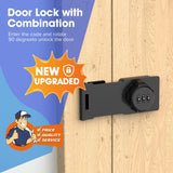 YogePote Mechanical Password Rotary Hasp Lock, Slide Latch, Black
