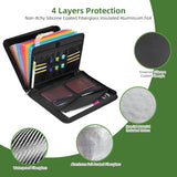 12 Pocket Accordion File Organizer,Fireproof Document Bag,File Folder,Important Document Organizer with Zipper & Labels
