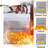 Erzekrim Pack of 3 Fireproof Waterproof Safe Bag Fireproof Battery Bag Fireproof Document Bag Case Container Lipo Safety Guard Explosion-proof Battery Explosion Proof (Pack of 3)