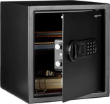 Amazon Basics Steel Home Security Electronic Safe with Programmable Digital Keypad Lock for Jewelry, Money, Valuables Storage, 34 Litres, 33 cm W x 33 cm D x 36 cm H, Black