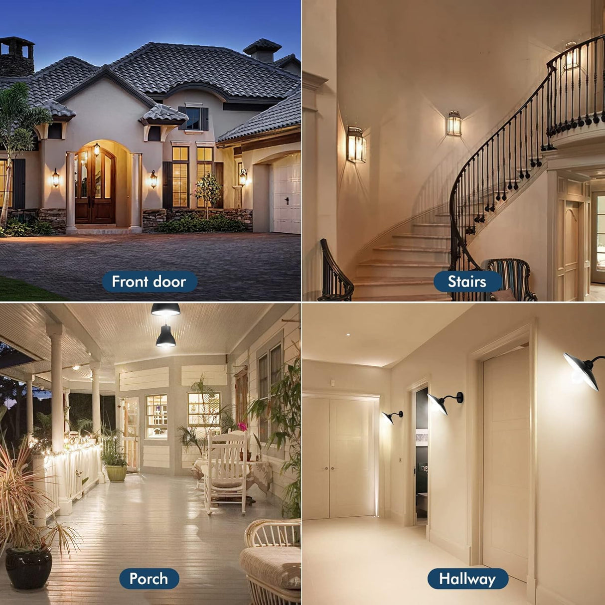 SYOSI Motion Sensor Light Bulbs, , 12W (100W Equivalent) PIR Motion Activated Dusk to Dawn Light Bulb, E26 6000K Cool White Security Bulb for Front Door Garage Hallway, 2 Pack