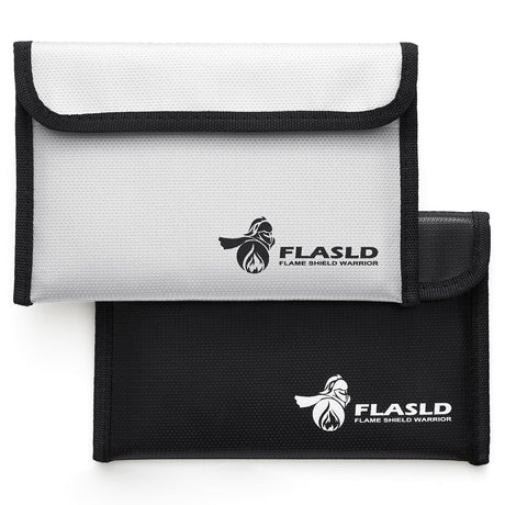 FLASLD Fireproof Document & Money Bags, Large Fireproof & Water Resistant Bag, Fireproof Folder Safe Bag for Cash, Valuables & Passport, with Silicone Coating & Zipper Closure (Storage Bag-24x12x12”)