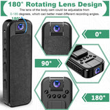 Mini HD 1080P Body Camera, 180° Rotatable Lens, Portable Recorder