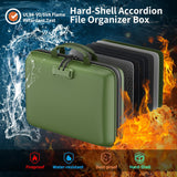 DocSafe Fireproof File Organizer with Lock, Green, 15.55 x 3 x 11.5 inches, Hard-Shell Fireproof File Organizer