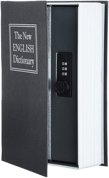 Amazon Basics Book Safe- Key Lock- Large, Blue