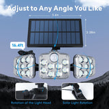 Solar Motion Sensor Outdoor Light with 3 Adjustable Head, Baytion 6500K 138 LEDs Solar Outdoor Light, IP65 Waterproof Solar Sensor Lights Outdoor for Gardens, Patios, Porches, Garages