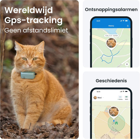 Tractive Smart Cat Tracker Mini | #1 Cat GPS | Real-Time Location Tracking | Territory & Location History | Safety Collar included (Mint)