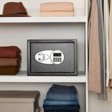 Amazon Basics Steel Security Safe with Digital Keypad - Secure Money, Cash, Jewelry, ID Documents, 14 Litres, 35 cm W x 35 cm D x 25 cm H, Black