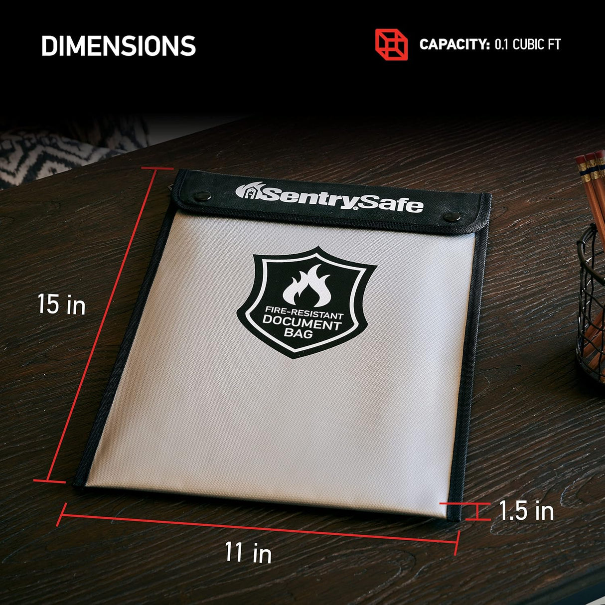 SentrySafe Fire and Water Resistant Bag with Zipper for Documents