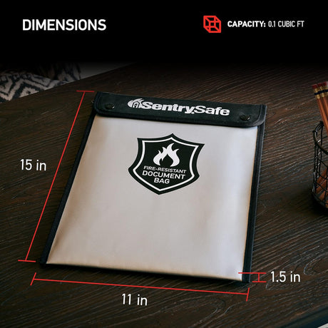 SentrySafe Fire and Water Resistant Bag with Zipper for Documents