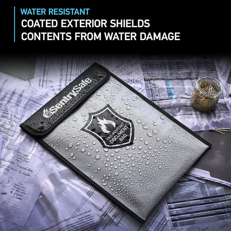 SentrySafe Fire and Water Resistant Bag with Zipper for Documents