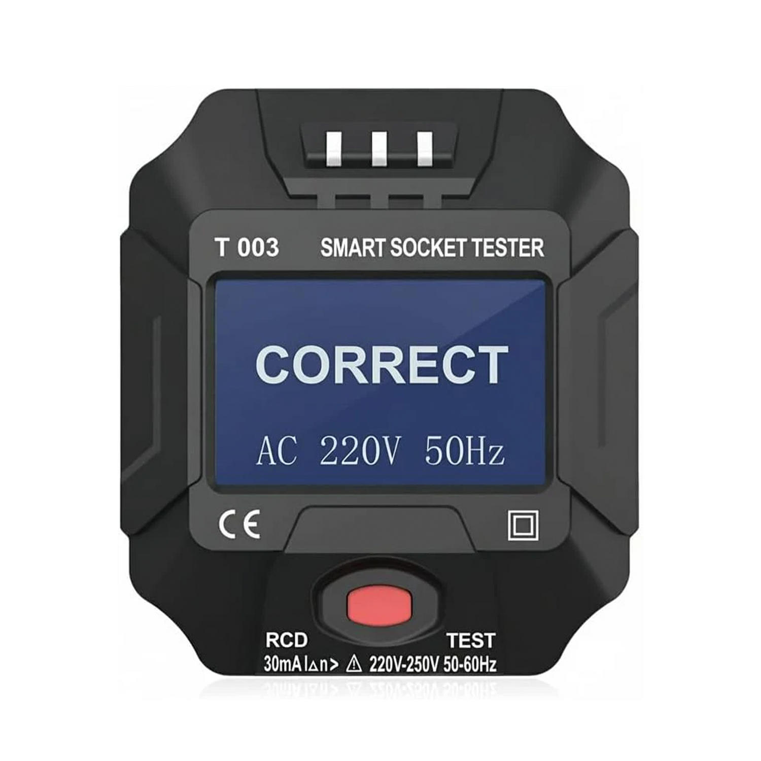 Electric Socket Tester, UK Plug Outlet Smart Socket Tester Digital Display LCD Socket Tester Circuit Polarity Detector Wall Plug Breaker Finder Leakage Test