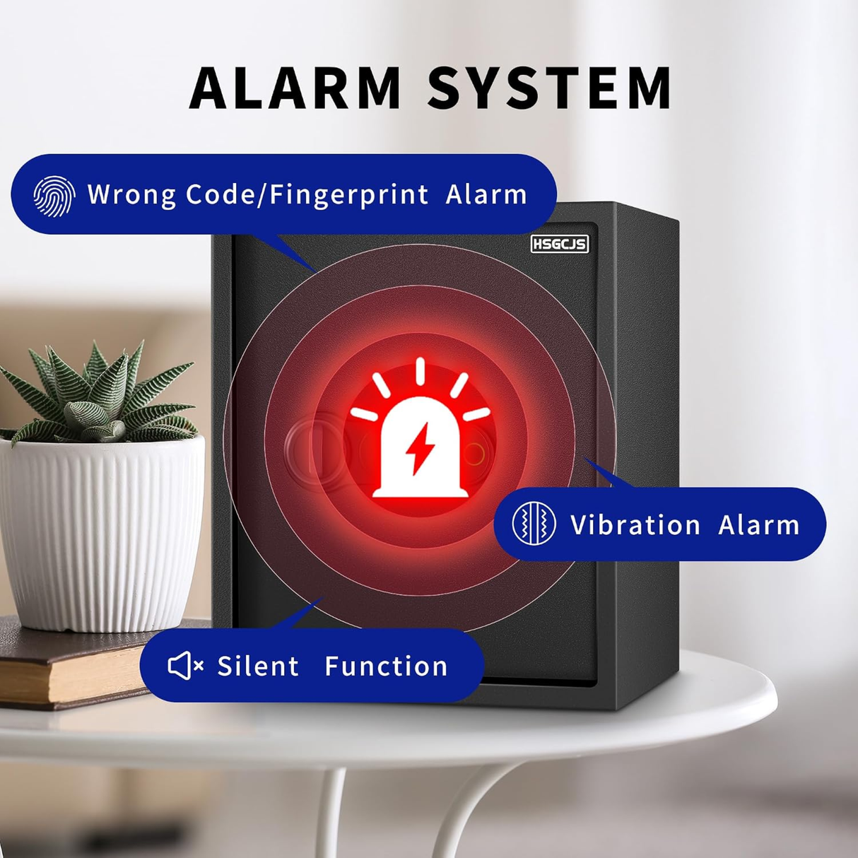 HSGCJS Fingerprint Home Safe with Keypad & Interior Light