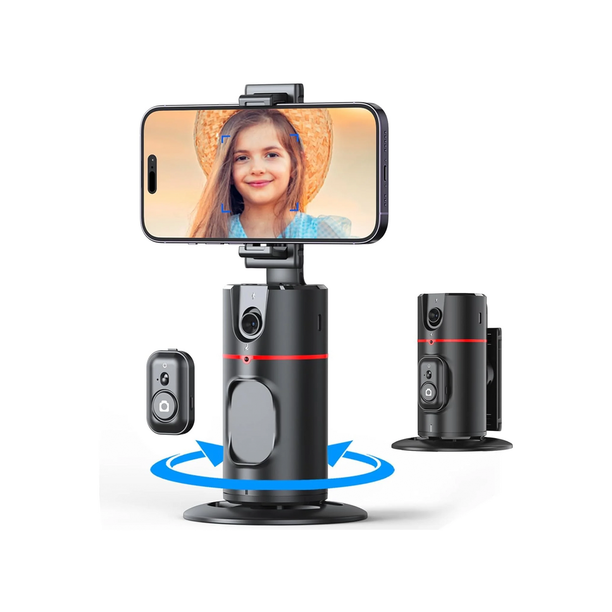 Auto Face Tracking Tripod, Smart Selfie Stick Object Tracking Holder, No App Required, 360° Rotation Body Phone Camera Mount with Detachable Remote, Smart Shooting Holder With Gesture Control