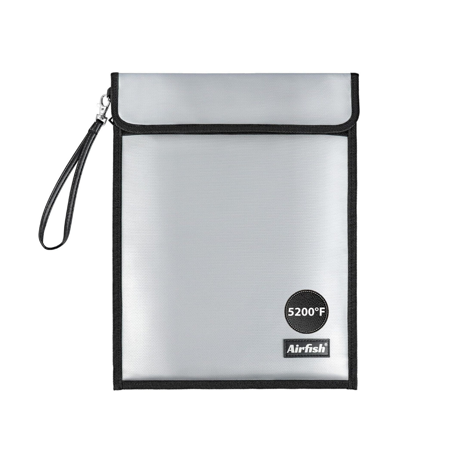 Large Fireproof Document Bag with Waterproof Zipper &Wider Airtight Velcro,15"x 11Non-ltchy Silicone Coated Fiberglass Fire and Water Safe Bag for File, Cash,Jewelry and Valuables
