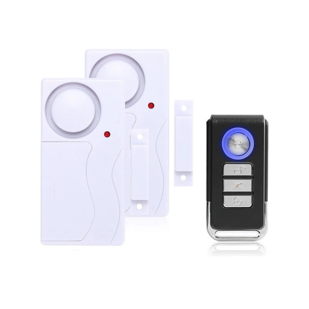 Mengshen Door and Window Alarm, Anti-Theft Burglar Wireless Alarm with Remote Control for Home Security, Easy to Install, 105db (Includes 2 Alarm and 1 Remote Control)