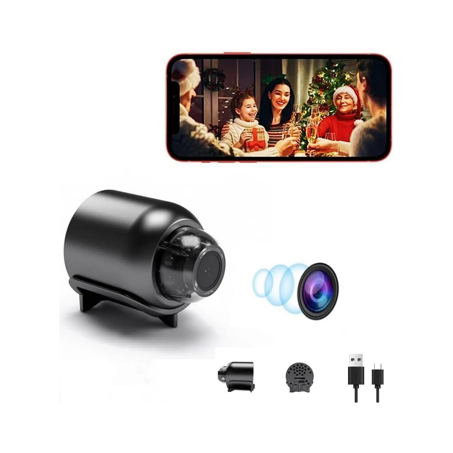 Mini Hidden Camera, 1080P HD, Portable Nanny Cam