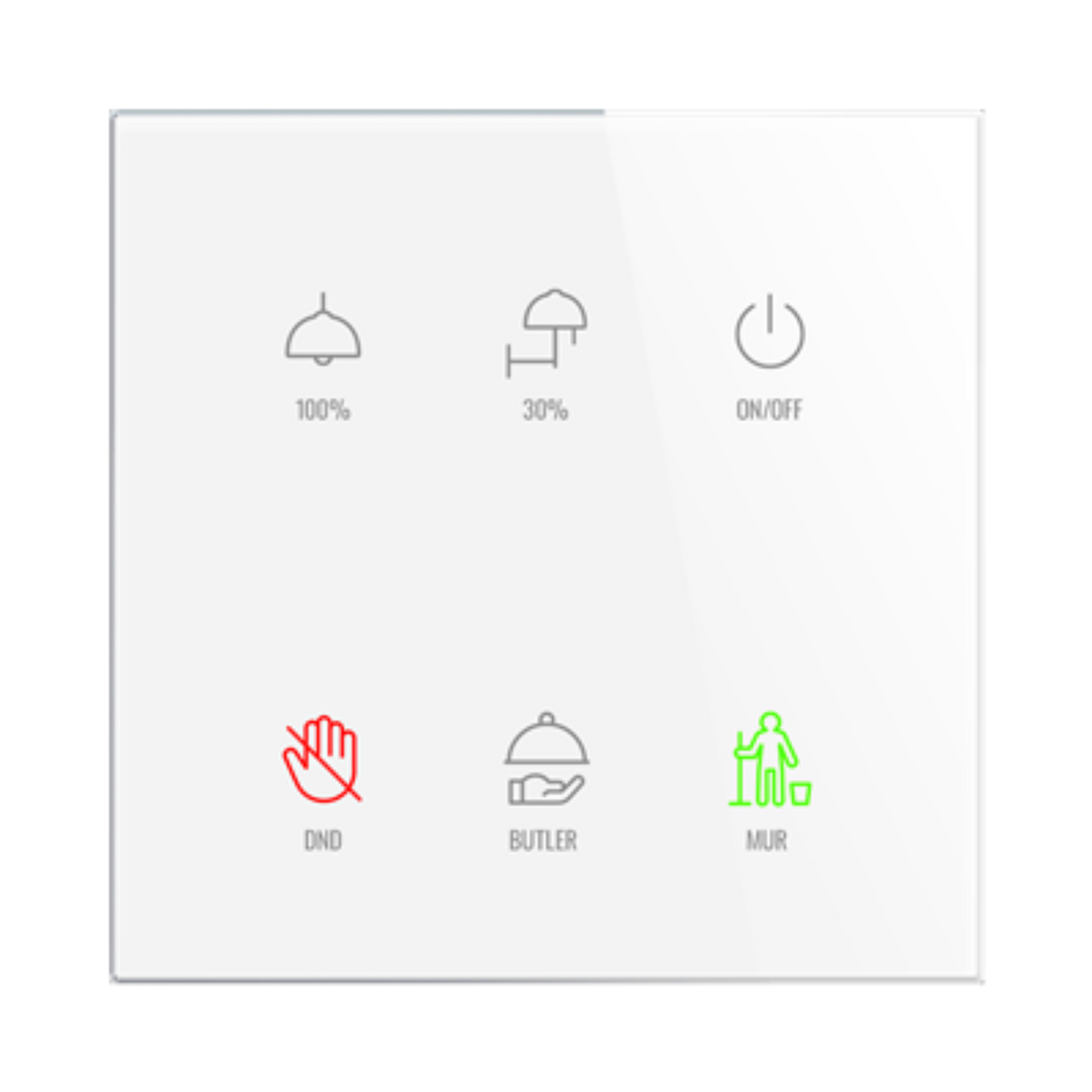 ELKO EP RFSW-62/SW Wireless Glass Touch Controller, 6-Button, White