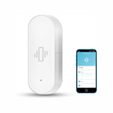 Smart Vibration Sensor for Windows and Doors, WiFi Wireless Glass Break Detector with App Alerts, Adjustable Sensitivity, Remote Monitoring, Easy Install Security Sensor