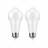 SYOSI Motion Sensor Light Bulbs, , 12W (100W Equivalent) PIR Motion Activated Dusk to Dawn Light Bulb, E26 6000K Cool White Security Bulb for Front Door Garage Hallway, 2 Pack